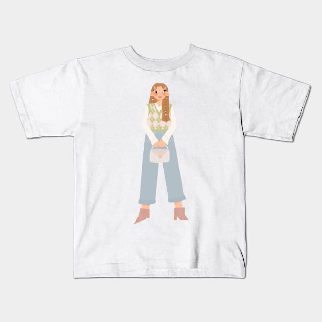 Soft girl Kids T-Shirt by Mangayubecik